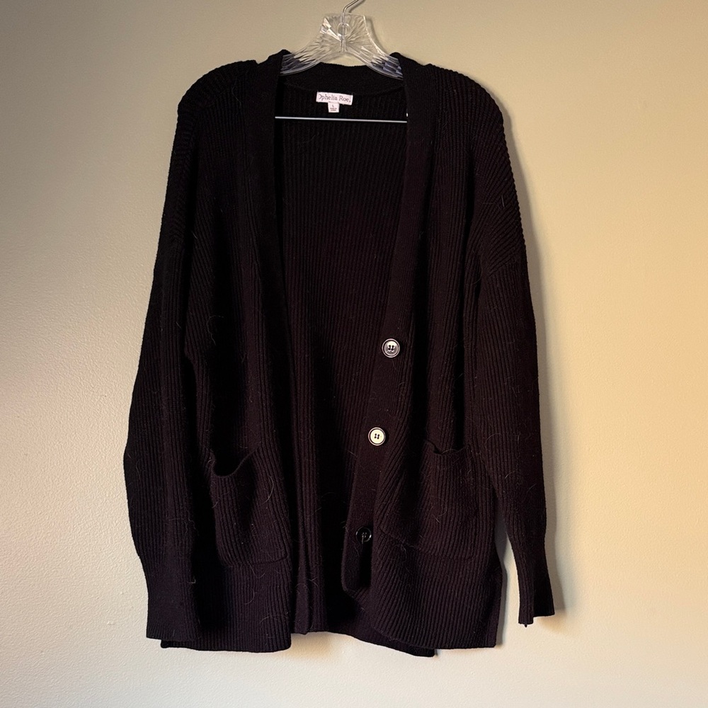 Elegant Black Women's Cardigan Sweater
